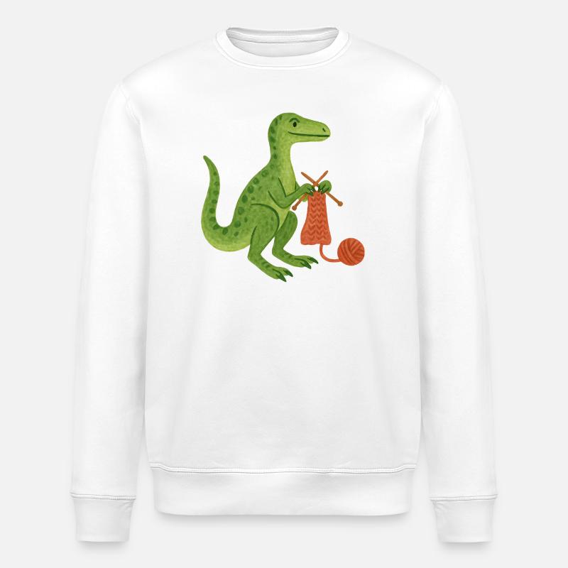 Dino Knits Artisanat douillet - Sweat bio ROLLER Stanley/Stella Unisexe - blanc