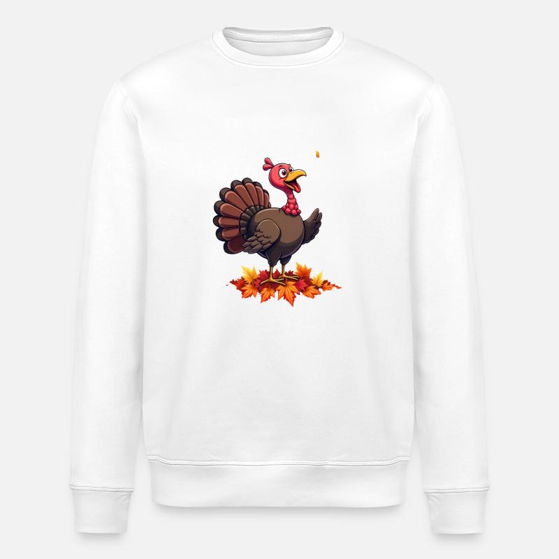 Thanksgiving Drôle Dinde de Thanksgiving - Sweat bio ROLLER Stanley/Stella Unisexe - blanc