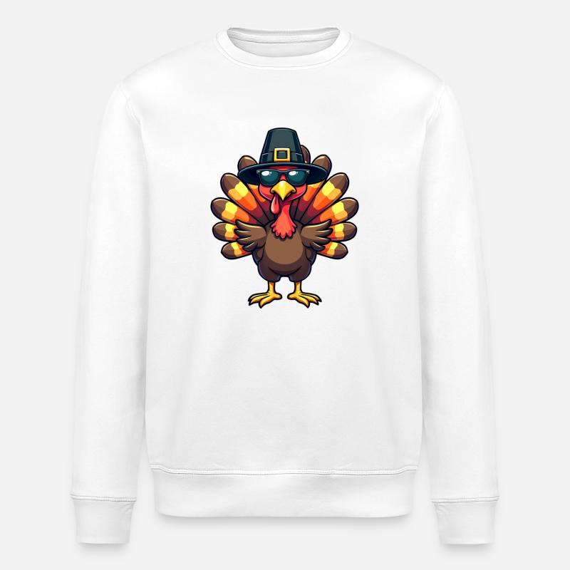 Thanksgiving Drôle Dinde de Thanksgiving - Sweat bio ROLLER Stanley/Stella Unisexe - blanc