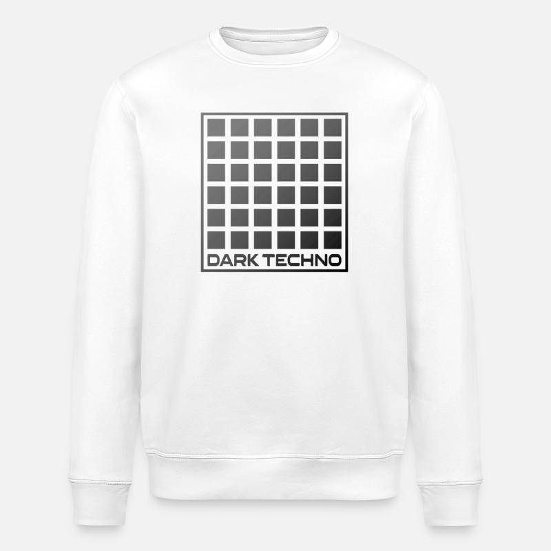 Dunkles Techno-Raster - Stanley/Stella Unisex Bio-Sweatshirt ROLLER - Weiß