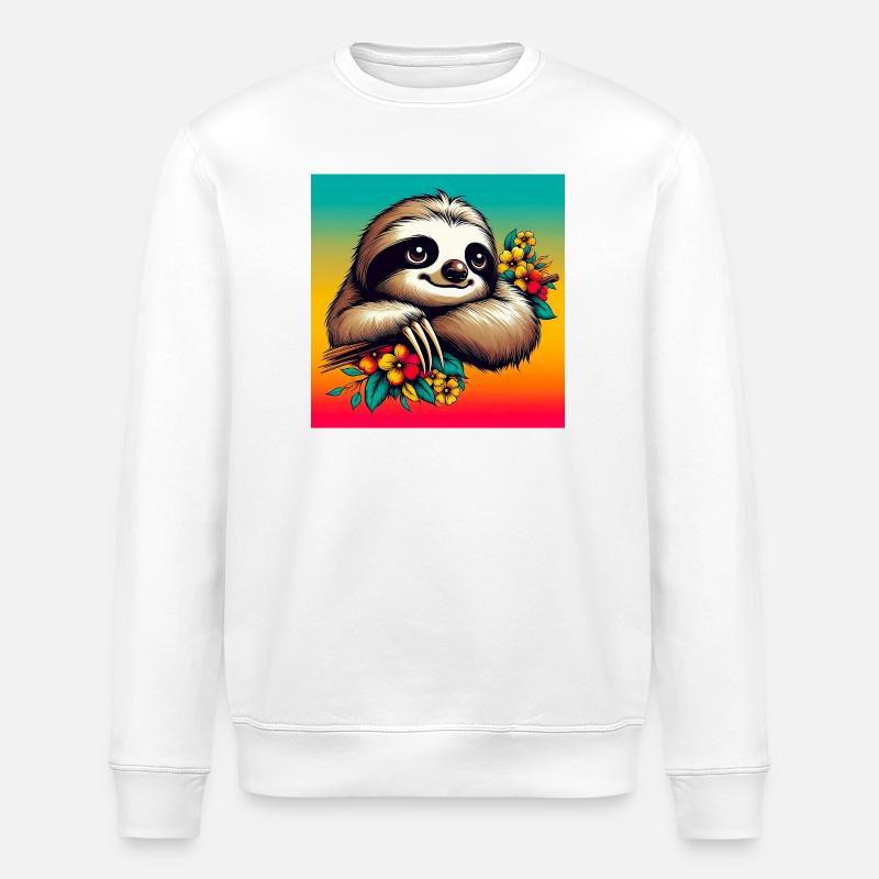 sloth - Stanley/Stella ROLLER Unisex Organic Sweatshirt - white