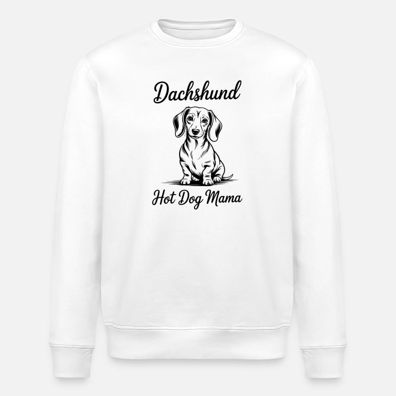 Dachshund - Hot Dog Mama - Dackel Design - Stanley/Stella Unisex Bio-Sweatshirt ROLLER - Weiß
