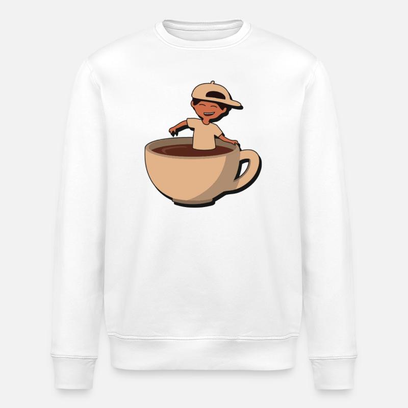 Éclaboussure de café Cup Buddy - Sweat bio ROLLER Stanley/Stella Unisexe - blanc