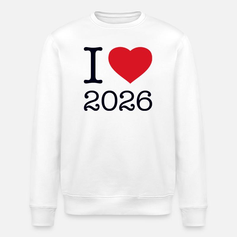 I love 2026 - Stanley/Stella Unisex Bio-Sweatshirt ROLLER - Weiß