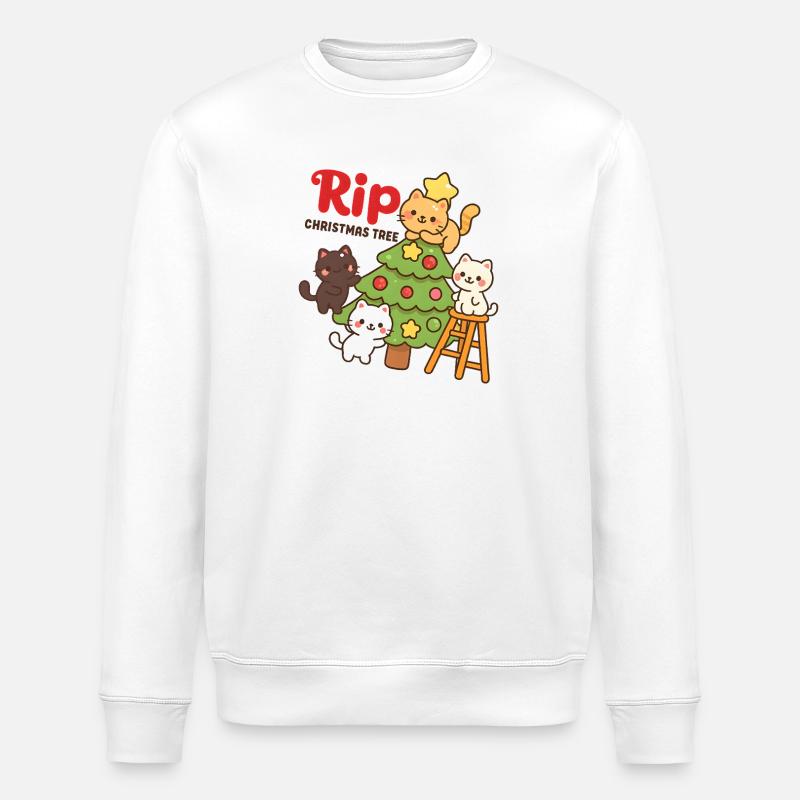 RIP Arbre de Noël Chats, Chatons - Sweat bio ROLLER Stanley/Stella Unisexe - blanc