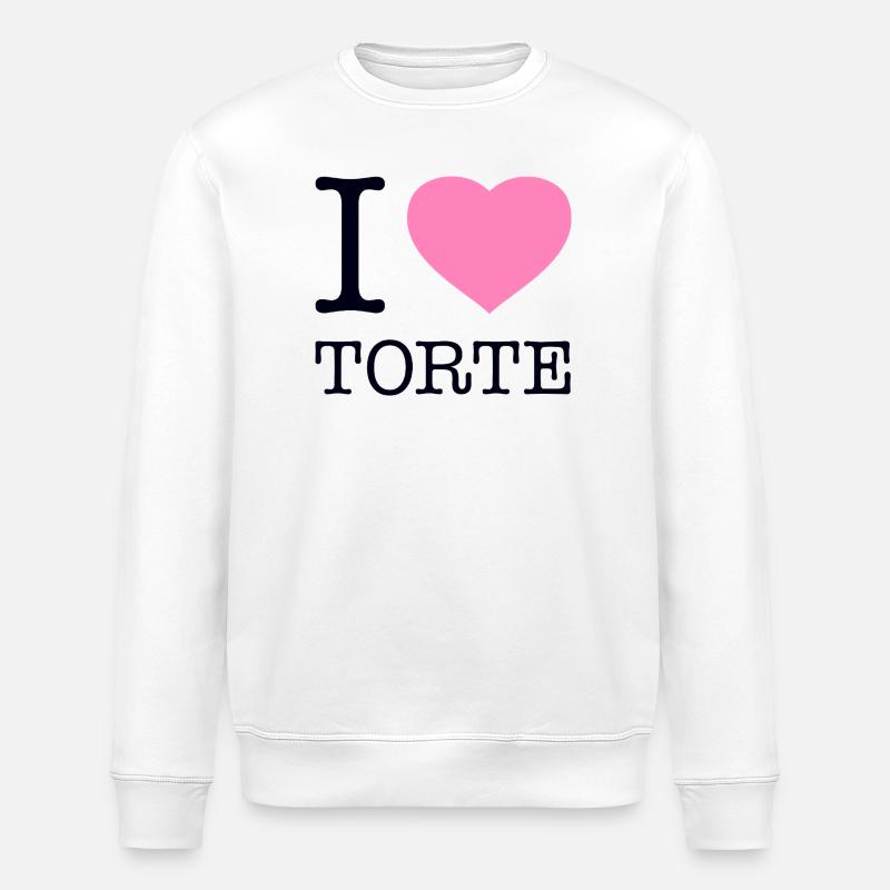 I love Torte - Stanley/Stella Unisex Bio-Sweatshirt ROLLER - Weiß