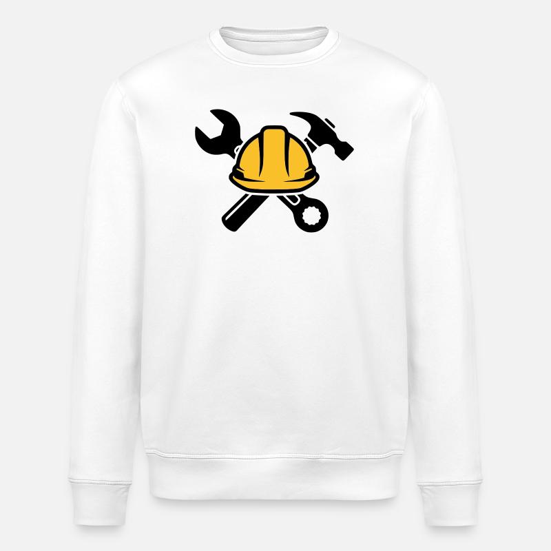 Handwerker & Bauarbeiter | Werkzeug Logo - Stanley/Stella Unisex Bio-Sweatshirt ROLLER - Weiß