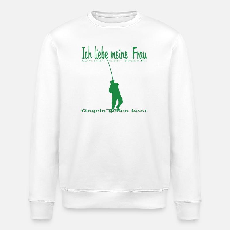 Pêcheur avec canne à pêche - Sweat bio ROLLER Stanley/Stella Unisexe - blanc