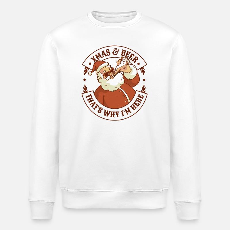Weihnachten und Bier - Stanley/Stella Unisex Bio-Sweatshirt ROLLER - Weiß