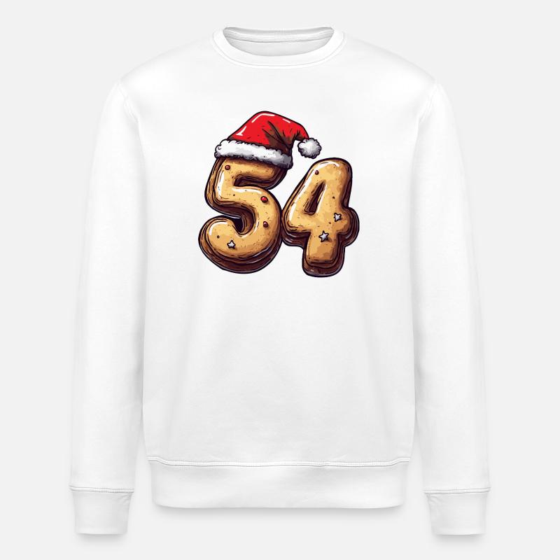 Biscuit de Noël à 54 chiffres - Sweat bio ROLLER Stanley/Stella Unisexe - blanc