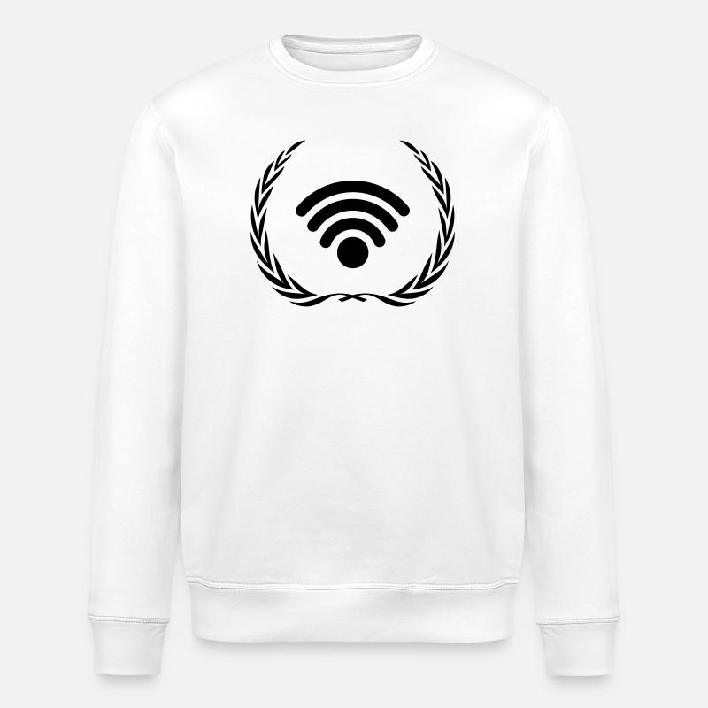 Wlan Internet Kranz - Stanley/Stella Unisex Bio-Sweatshirt ROLLER - Weiß