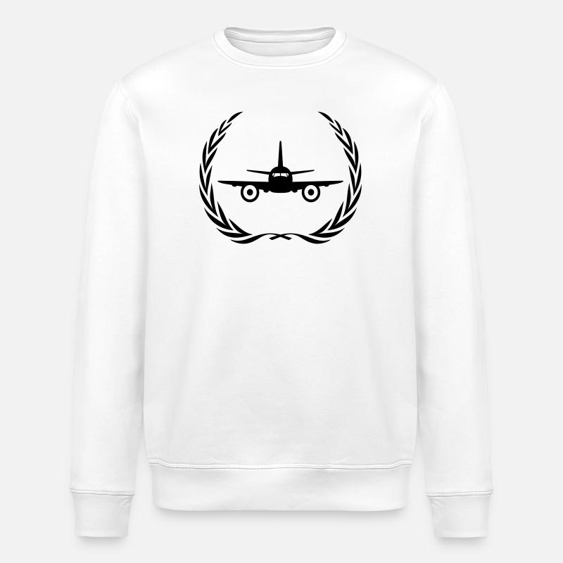 Flugzeug Symbol Kranz - Stanley/Stella Unisex Bio-Sweatshirt ROLLER - Weiß