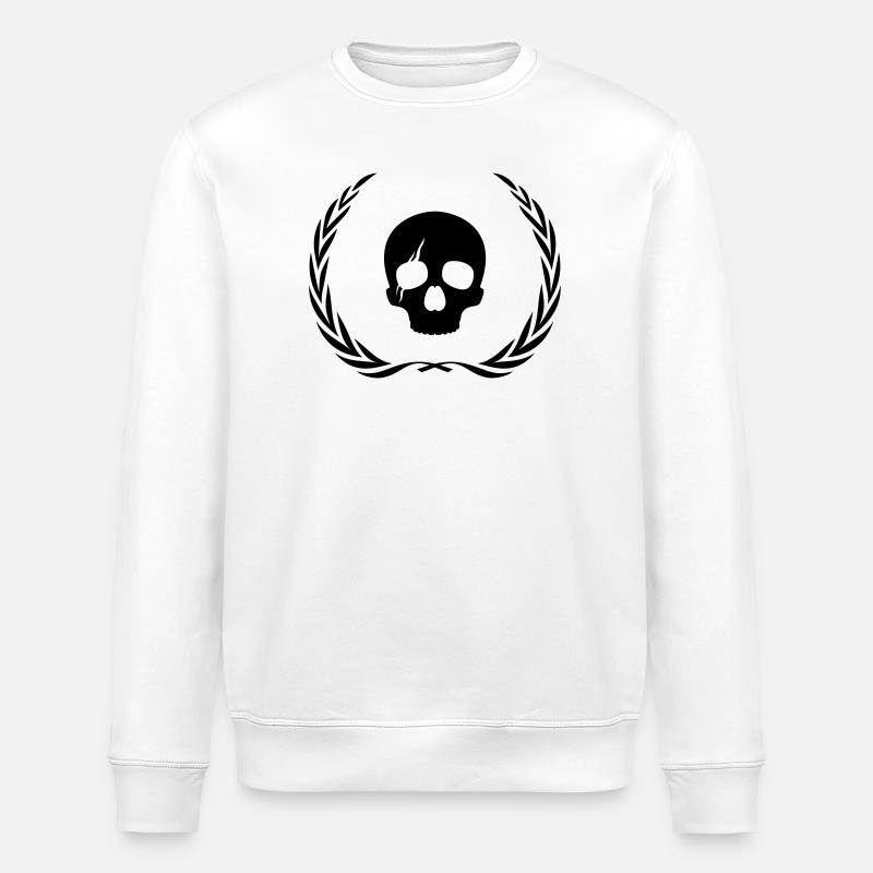 Couronne de crâne de squelette - Sweat bio ROLLER Stanley/Stella Unisexe - blanc