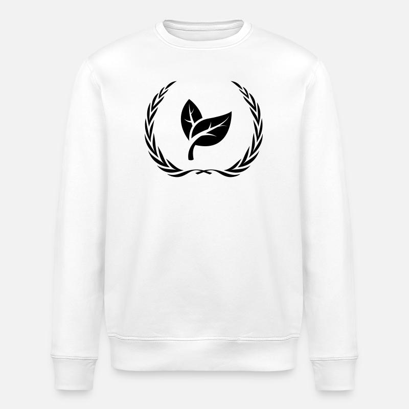 Couronne d’écologie de feuilles - Sweat bio ROLLER Stanley/Stella Unisexe - blanc