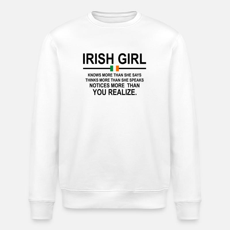 Irisches Mädchen - Stanley/Stella Unisex Bio-Sweatshirt ROLLER - Weiß