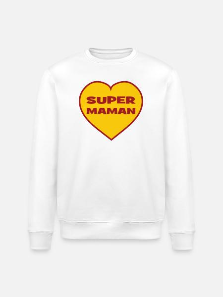 Super Mom - Mother's Day - Stanley/Stella ROLLER Unisex Organic Sweatshirt - white