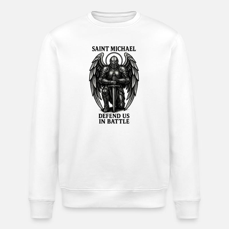 Sankt Michael Ritter des Lichts - Stanley/Stella Unisex Bio-Sweatshirt ROLLER - Weiß