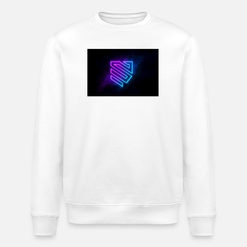 Neon Geometric Shield - Stanley/Stella ROLLER Unisex Organic Sweatshirt - white