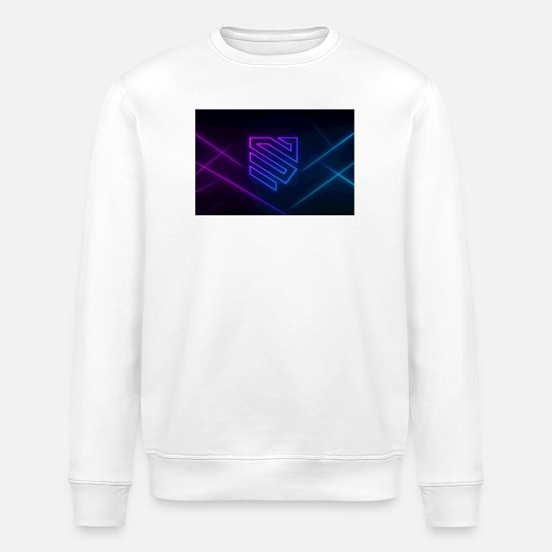 Neon Geometry Glow - Stanley/Stella ROLLER Unisex Organic Sweatshirt - white