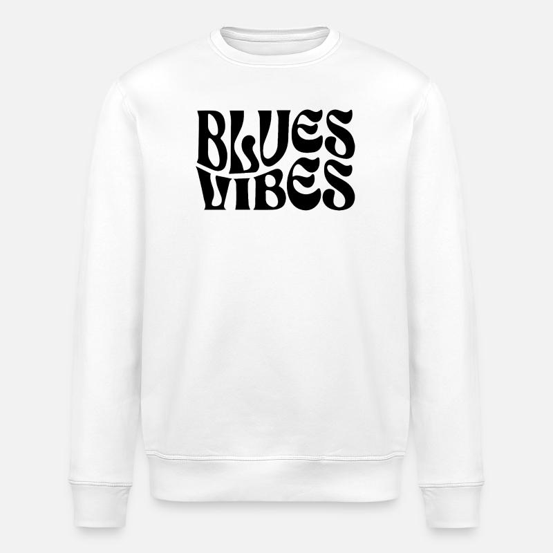 Vibrations Blues - Sweat bio ROLLER Stanley/Stella Unisexe - blanc