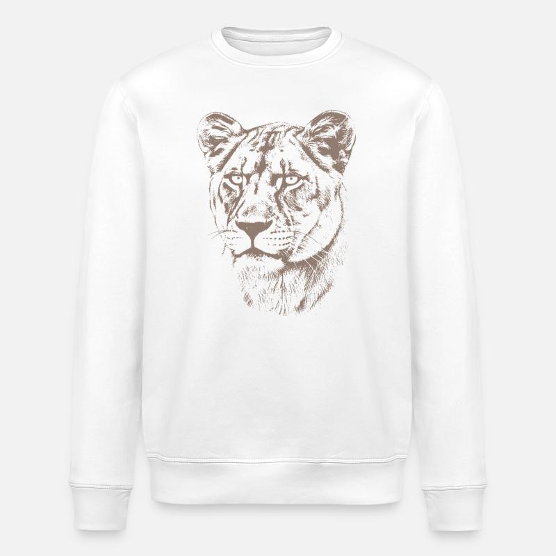 Löwin Illustration - Stanley/Stella Unisex Bio-Sweatshirt ROLLER - Weiß