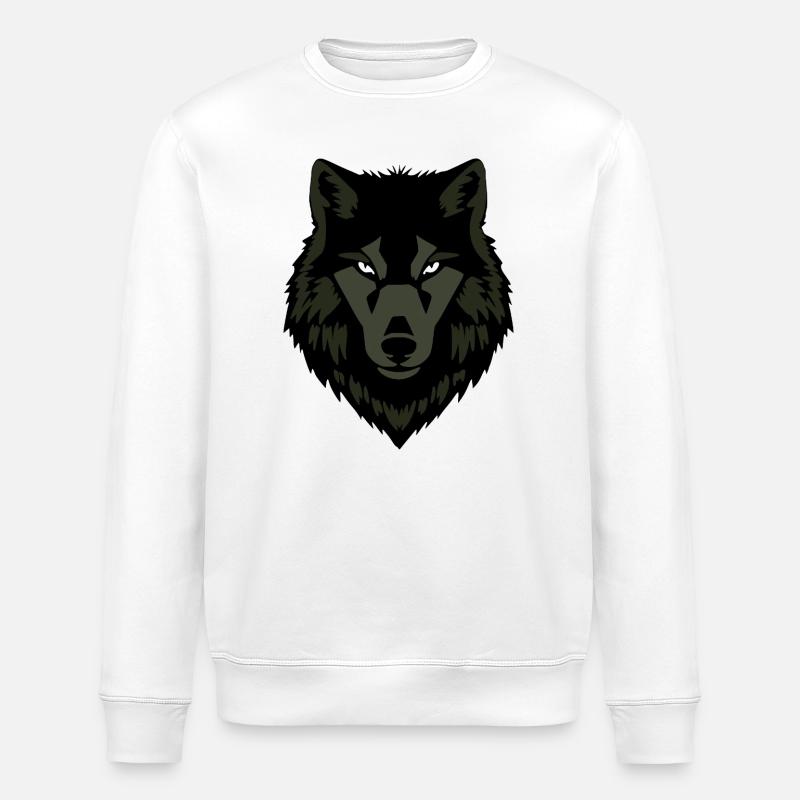 Wolf_grau_T shirt_Geschenk_Jaeger - Stanley/Stella ROLLER Unisex Organic Sweatshirt - white