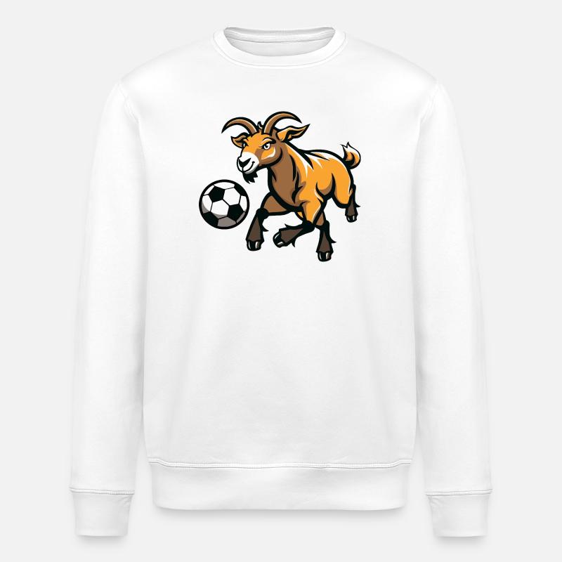 Ziege Kickt Fußball - Stanley/Stella Unisex Bio-Sweatshirt ROLLER - Weiß