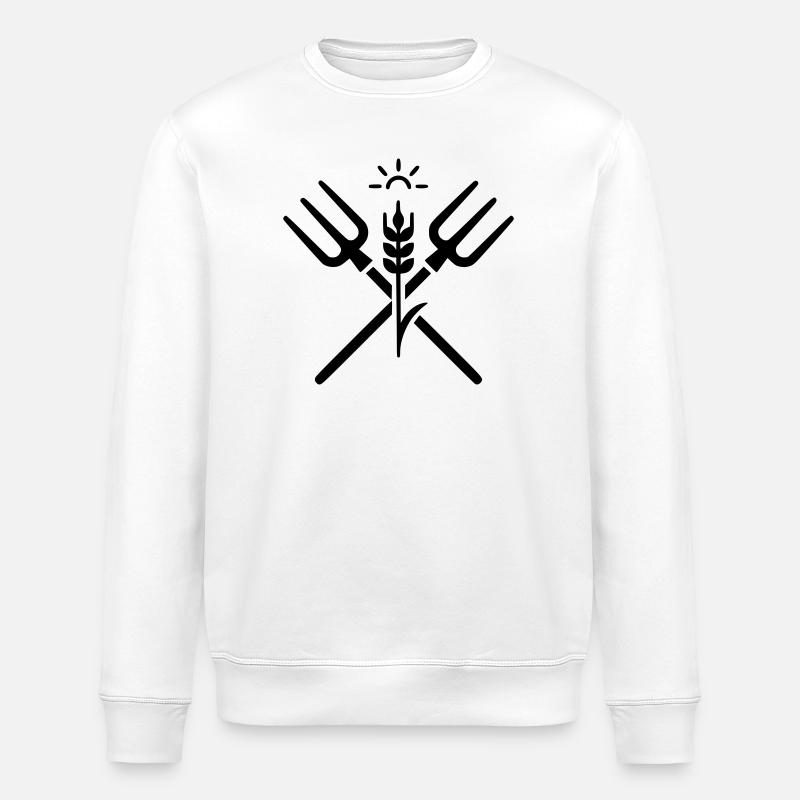 landwirtschaft bauer mistgabel logo - Stanley/Stella Unisex Bio-Sweatshirt ROLLER - Weiß
