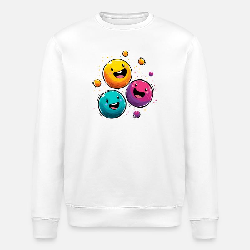Kunterbunte Ballfreude - Stanley/Stella Unisex Bio-Sweatshirt ROLLER - Weiß