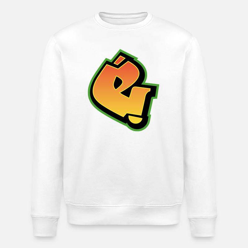 Graffiti-Schrift Wildstyle 01 Buchstabe 'e' - Stanley/Stella Unisex Bio-Sweatshirt ROLLER - Weiß