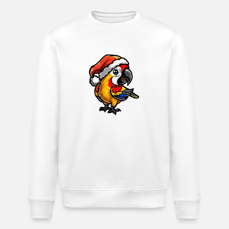 Papagei Weihnachten - Stanley/Stella Unisex Bio-Sweatshirt ROLLER - Weiß