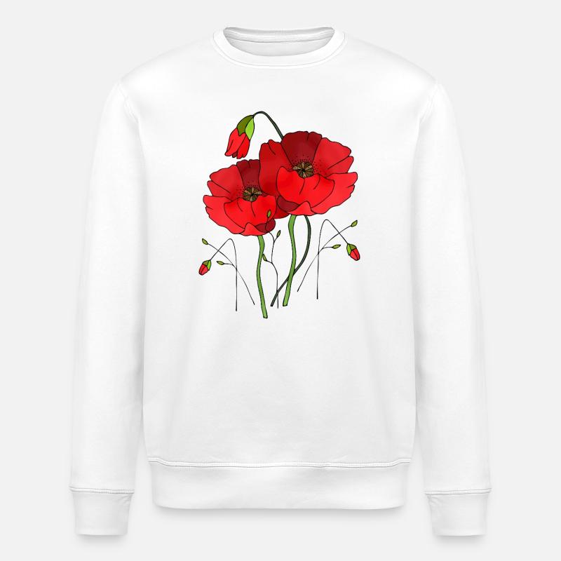 Blumen - Stanley/Stella Unisex Bio-Sweatshirt ROLLER - Weiß