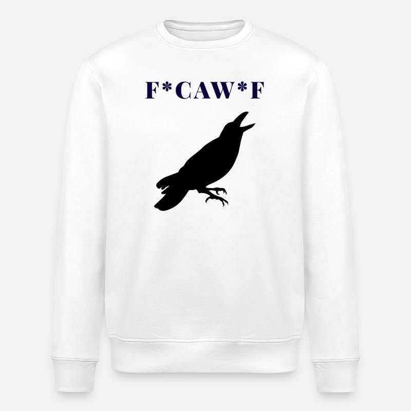 FCAWF Funny Crow Bird Design - Stanley/Stella Unisex Bio-Sweatshirt ROLLER - Weiß