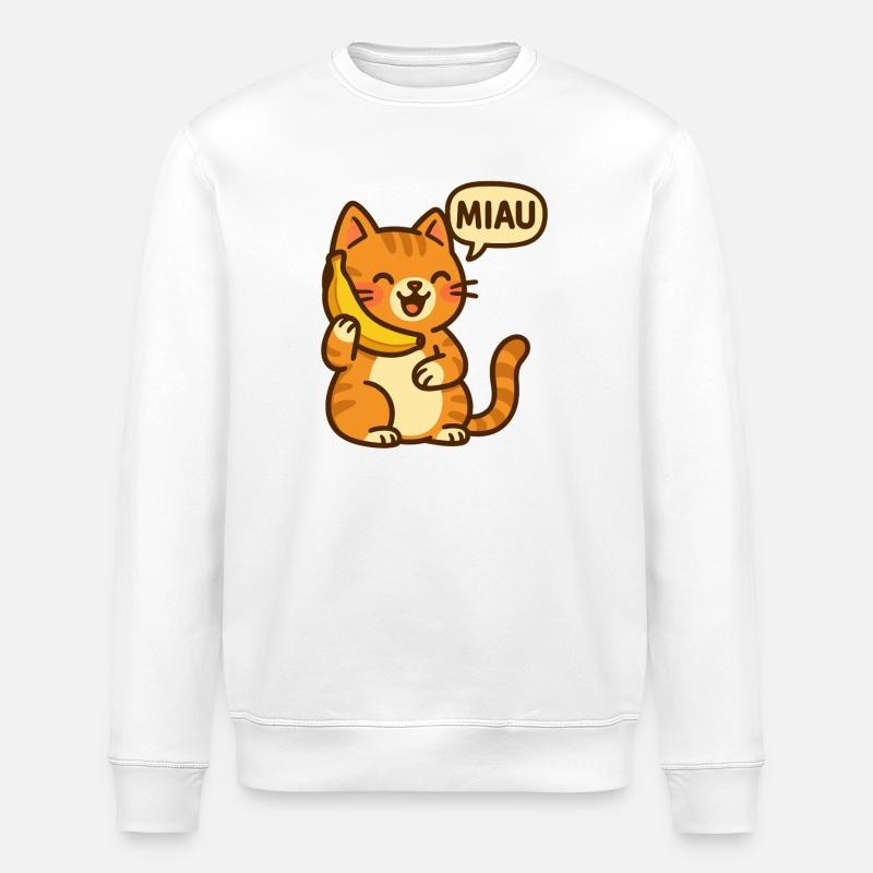 Chat au téléphone - Sweat bio ROLLER Stanley/Stella Unisexe - blanc