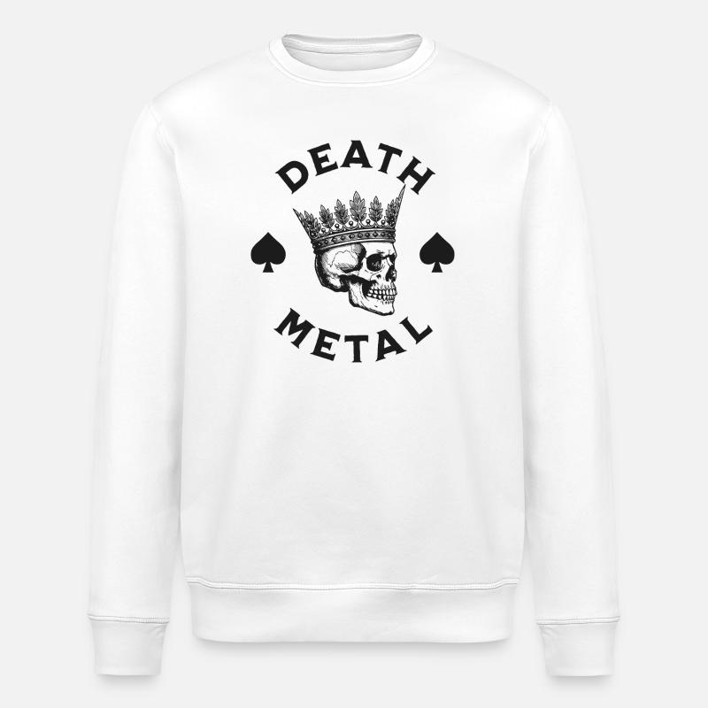Crowned Skull Death Metal - Stanley/Stella Unisex Bio-Sweatshirt ROLLER - Weiß