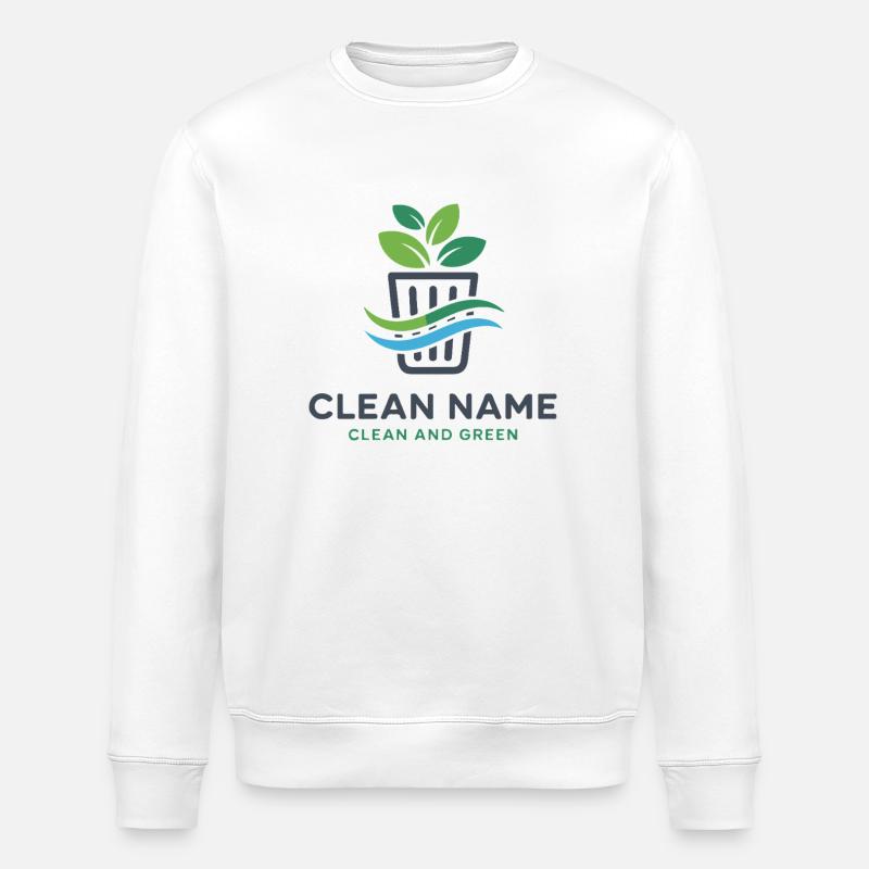 Öko-Pflanze im Korb-Logo - Stanley/Stella Unisex Bio-Sweatshirt ROLLER - Weiß