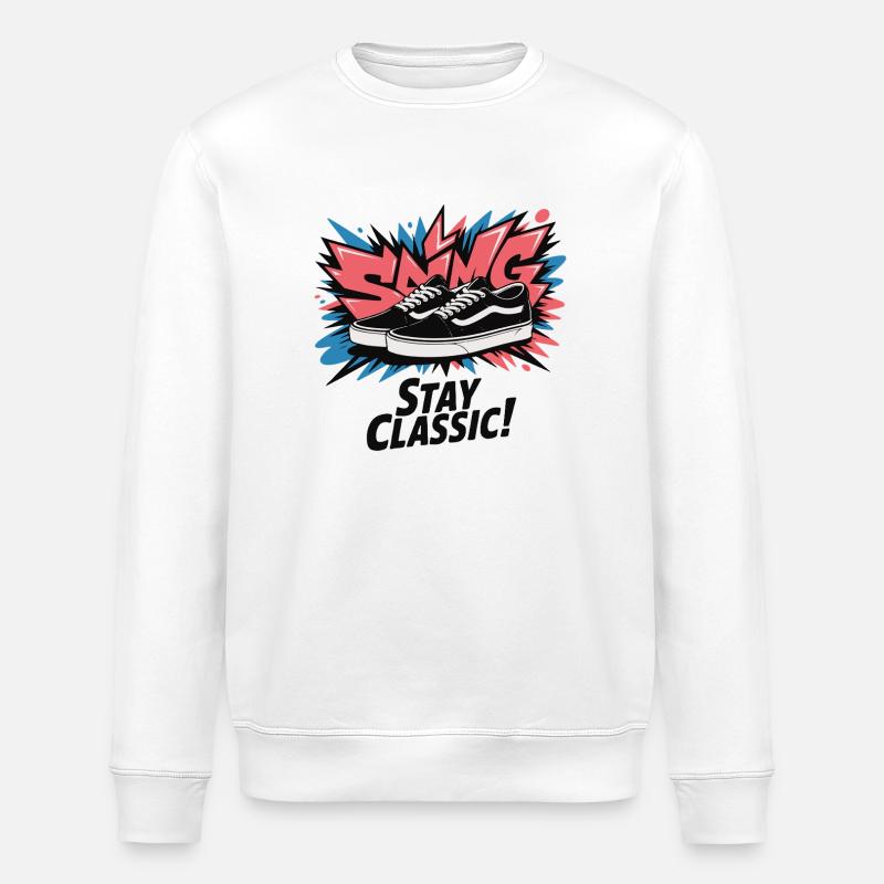 Bleiben Sie klassisch Pop Art - Stanley/Stella Unisex Bio-Sweatshirt ROLLER - Weiß
