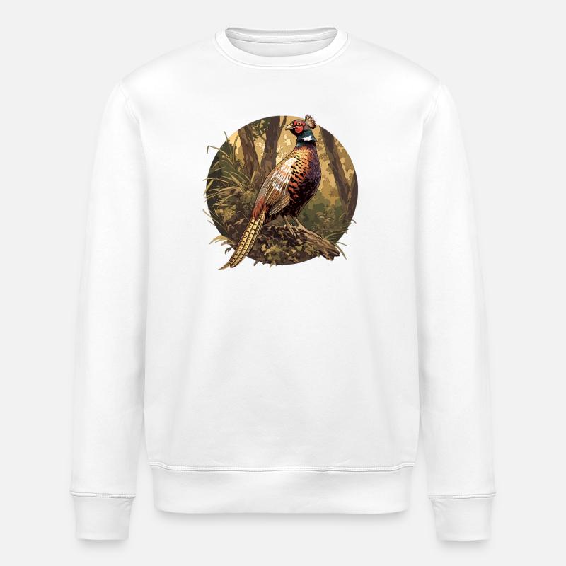 Pheasants Pheasant - Stanley/Stella ROLLER Unisex Organic Sweatshirt - white