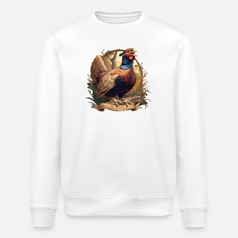 Pheasants Pheasant - Stanley/Stella ROLLER Unisex Organic Sweatshirt - white