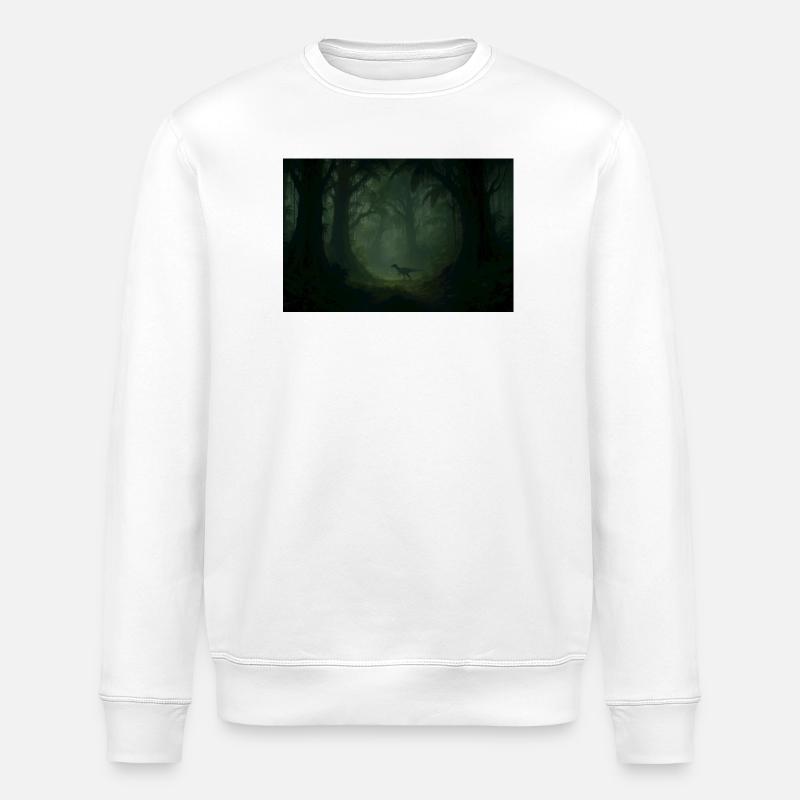 Dino in the cloud forest - Stanley/Stella ROLLER Unisex Organic Sweatshirt - white