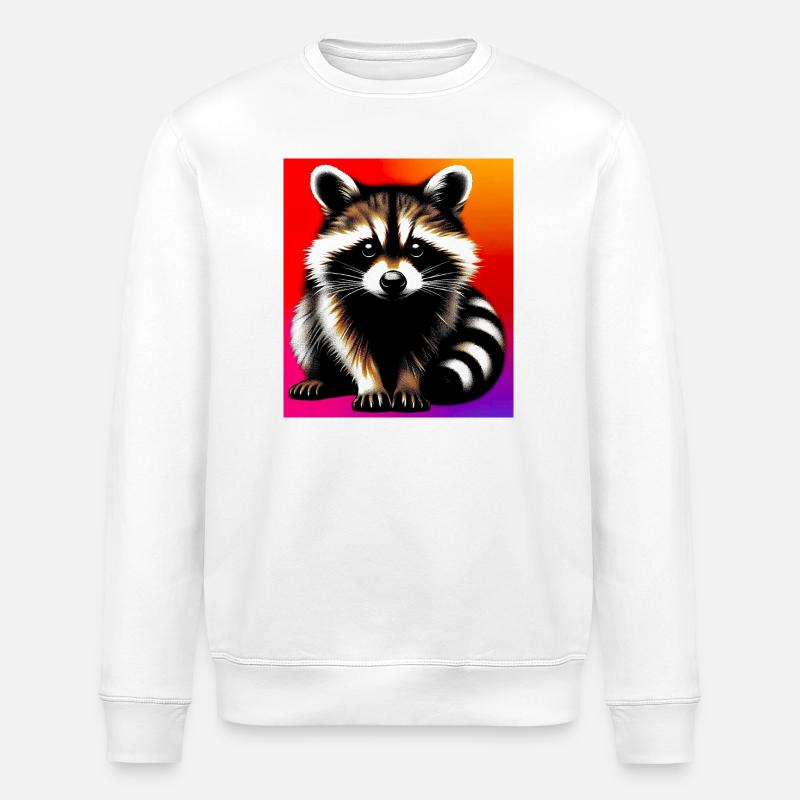 Waschbär - Stanley/Stella Unisex Bio-Sweatshirt ROLLER - Weiß