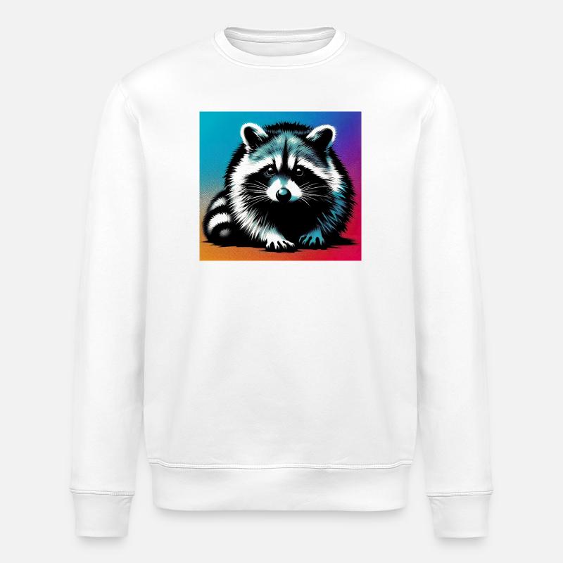 Waschbär - Stanley/Stella Unisex Bio-Sweatshirt ROLLER - Weiß