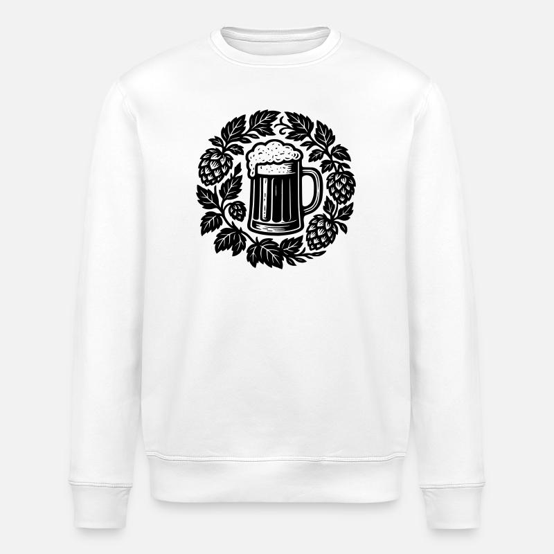 Bier kranz - Stanley/Stella ROLLER Unisex Organic Sweatshirt - white