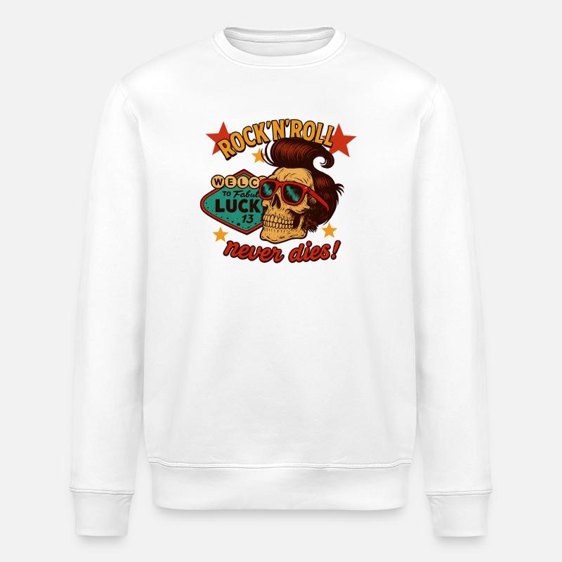 Rock'n'roll never dies! - Stanley/Stella ROLLER Unisex Organic Sweatshirt - white