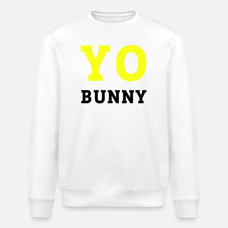 YO BUNNY  - Stanley/Stella Unisex Bio-Sweatshirt ROLLER - Weiß
