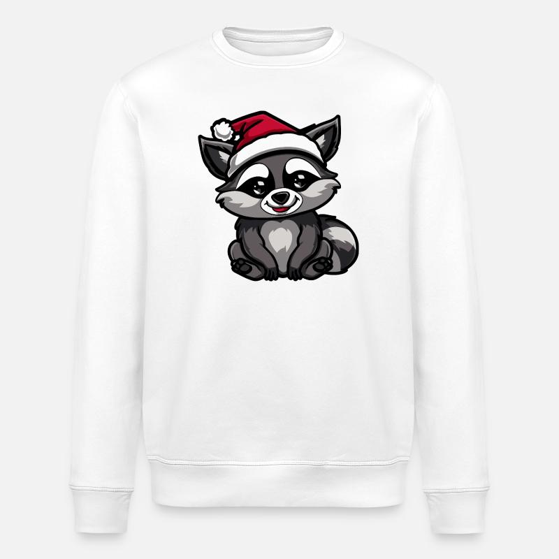 Waschbär Weihnachten - Stanley/Stella Unisex Bio-Sweatshirt ROLLER - Weiß