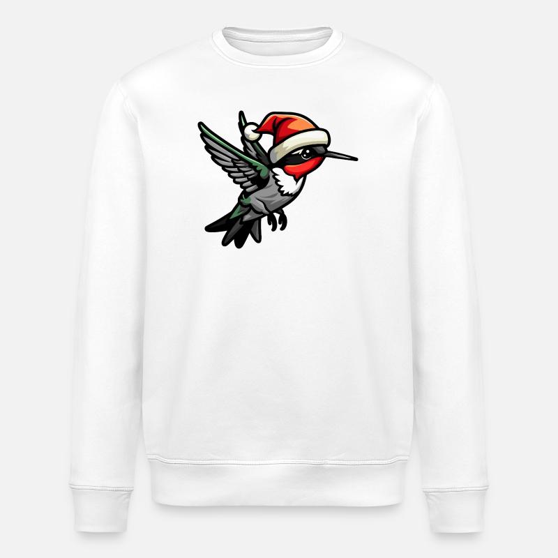 Kolibri Vogel Weihnachten - Stanley/Stella Unisex Bio-Sweatshirt ROLLER - Weiß