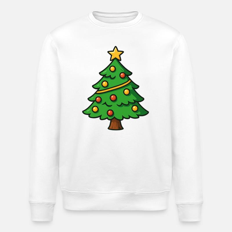 Weihnachtsbaum mit Stern - Stanley/Stella Unisex Bio-Sweatshirt ROLLER - Weiß