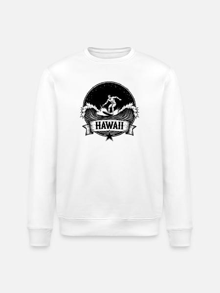 Hawaii Surfer Surfer sur Pacific Wave - Sweat bio ROLLER Stanley/Stella Unisexe - blanc