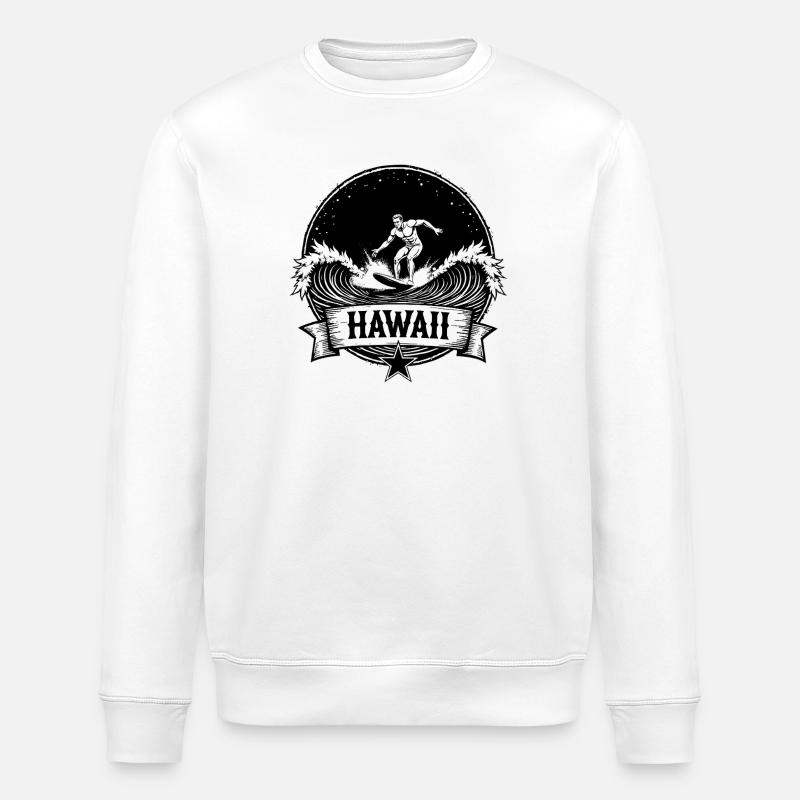 Hawaii Surfer Surfer sur Pacific Wave - Sweat bio ROLLER Stanley/Stella Unisexe - blanc